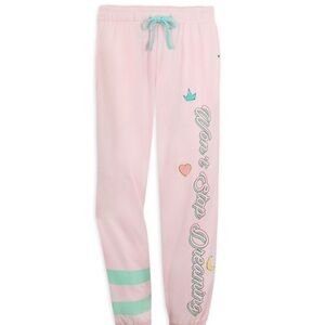 Disney Women's Pink Sweat pants Jogger pants- Disney pajamas Princess large